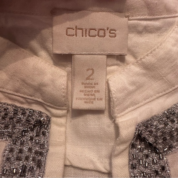 Chico's White and silver Women's Blazer - Picture 3 of 12